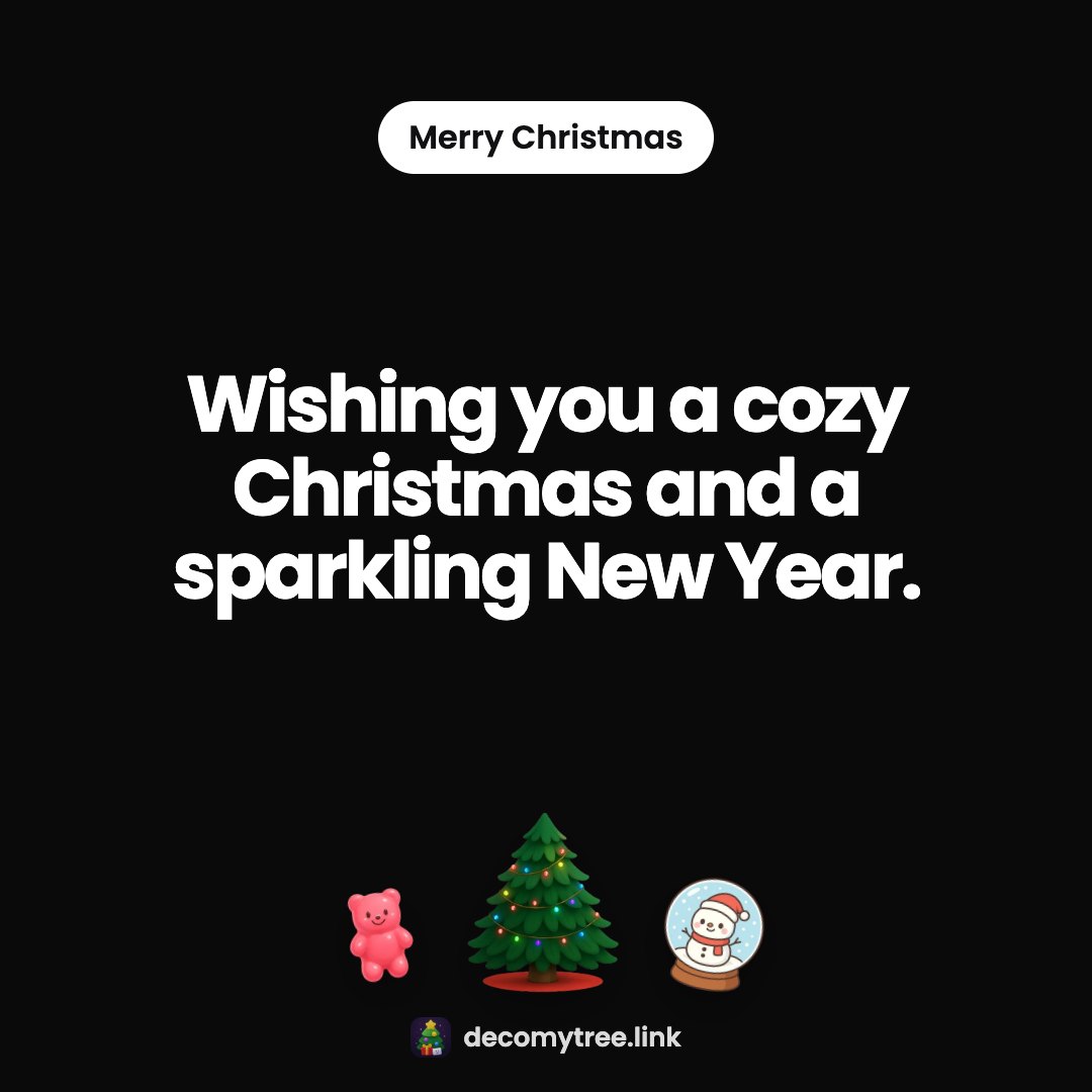 Merry Christmas: Wishing you a cozy Christmas and a sparkling New Year.