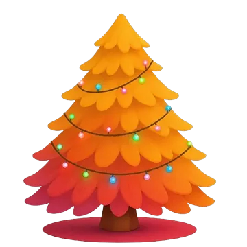 Amber Christmas tree with lights